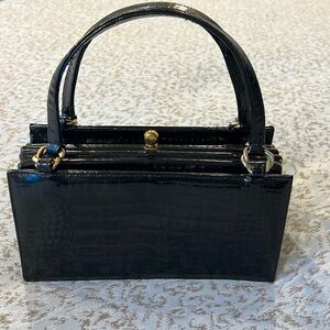MM Vintage Black Alligator Small Handbag